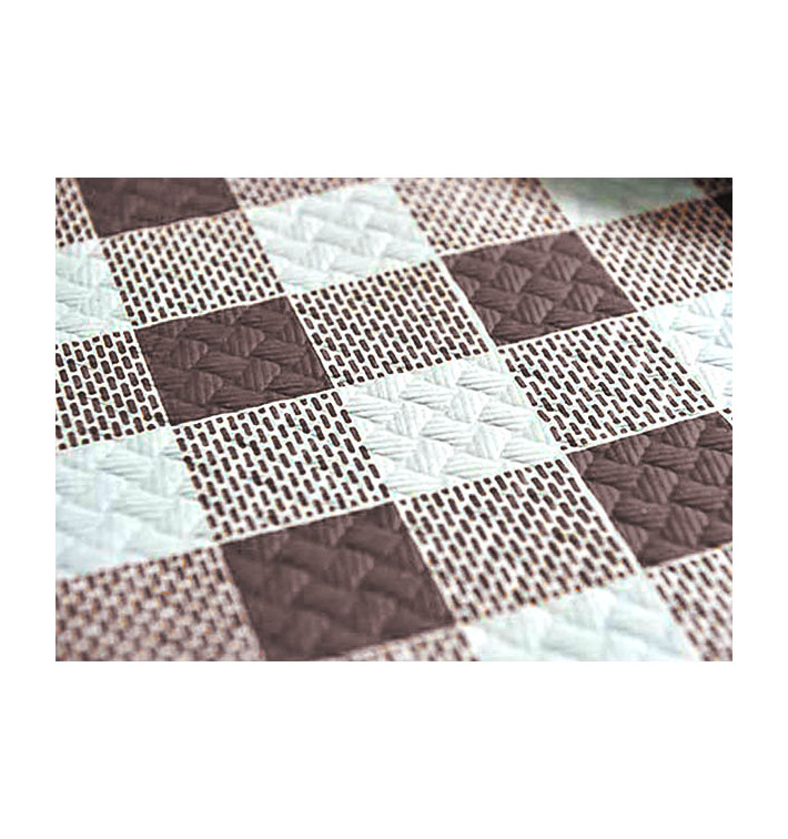 Nappe en papier 1,2x1,2m "Carrés Marrons" 40g (400 Unités)