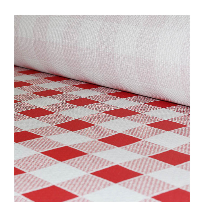 Nappe en papier en Rouleau Carré rouge 1x100m 40g (1 Unité) Nappe en papier en Rouleau Carré rouge 1x100m 40g (1 Unité)