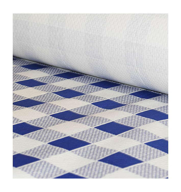 Nappe en papier en Rouleau Carré bleu 1x100m 40g (1 Unité) Nappe en papier en Rouleau Carré bleu 1x100m 40g (1 Unité)