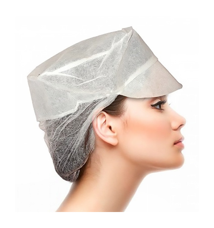 Casquettes de Polypropylène avec filet porte cheveux (100 unités)