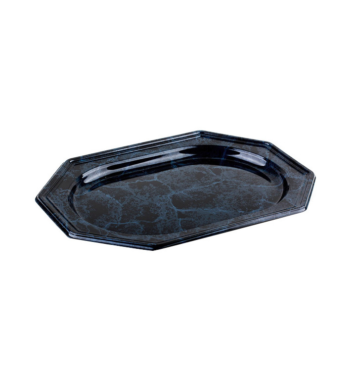 Plateau en Plastique Octogonal Marbré 36x24 cm (50 Utés) Plateau en Plastique Octogonal Marbré 36x24 cm (50 Utés)