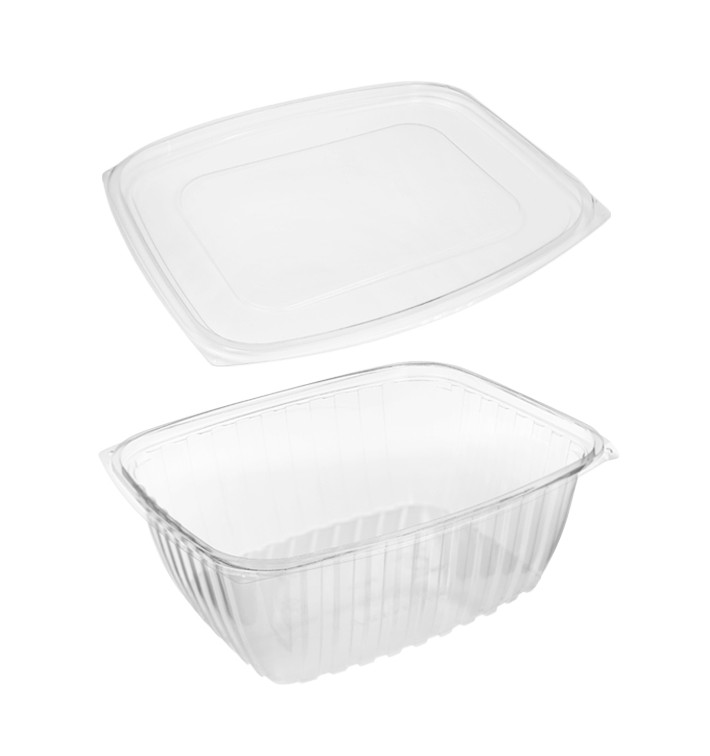 Emballage Compostable PLA avec Couvercle 1890ml (50 Utés) Emballage Compostable PLA avec Couvercle 1890ml (50 Utés)