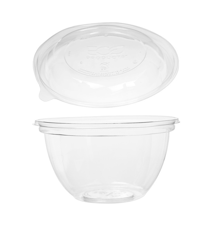 Saladier avec couvercle PLA 530ml (150 Utés) Saladier avec couvercle PLA 530ml (150 Utés)