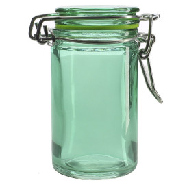 Bocal en Verre Hermétique Vert 70 ml Ø4,5x8 cm (8 Utés)