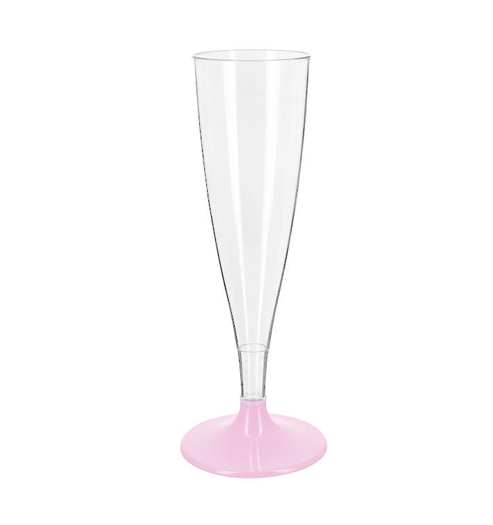 Flûte Champagne Plastique PS Réutilisable Pied Rose 140ml 2P (6 Utés) Flûte Champagne Plastique PS Réutilisable Pied Rose 140ml 2P (6 Utés)