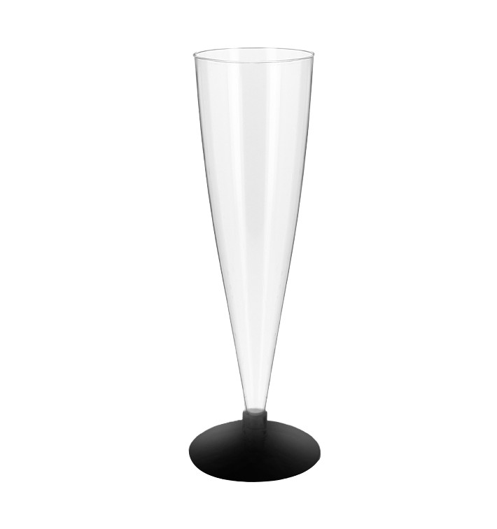Flûte Jetable à Champagne Pied Noir 150ml 2P (432 Unités) Flûte Jetable à Champagne Pied Noir 150ml 2P (432 Unités)