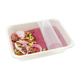 Emballage Canne à Sucre PLA 580ml 18,7x13,6x3,6cm (75 Utés)
