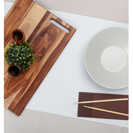 Chemin de Table Airlaid Blanc Prédécoupé 0,4x48m (1 Uté)