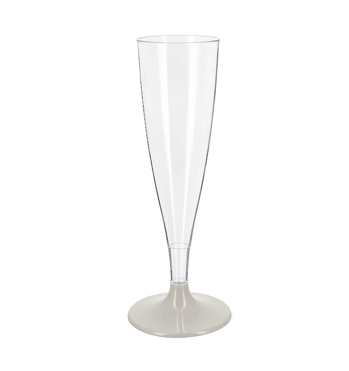 Flûte Champagne Plastique PS Réutilisable Pied Gris 140ml 2P (48 Utés) Flûte Champagne Plastique PS Réutilisable Pied Gris 140ml 2P (48 Utés)