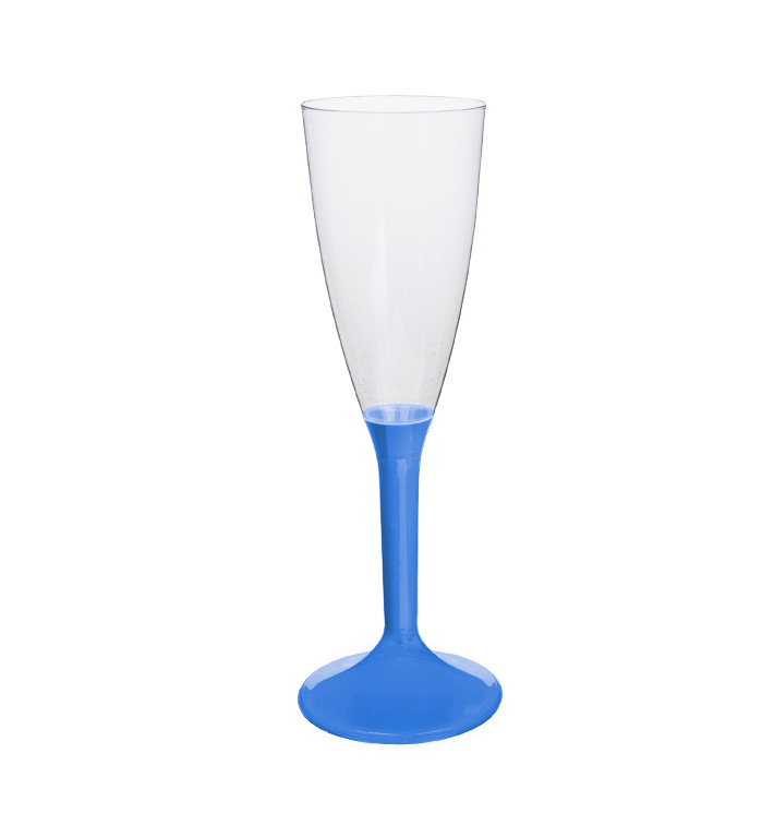 Flûte Champagne Plastique Pied Bleu Mediterrannée 120ml 2P (200 Utés) Flûte Champagne Plastique Pied Bleu Mediterrannée 120ml 2P (200 Utés)