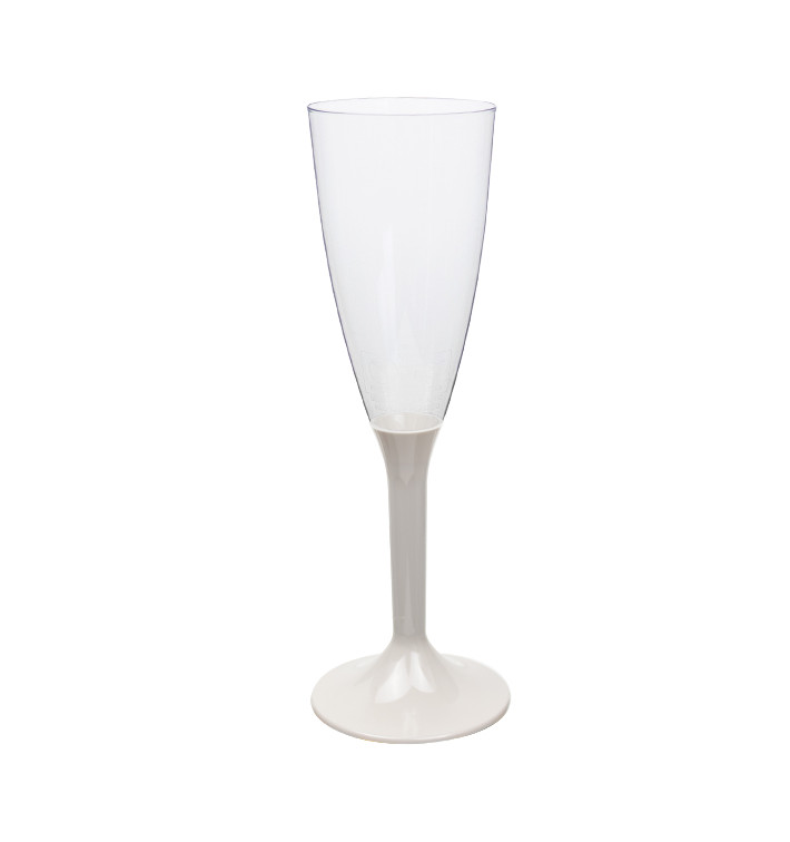 Flûte Champagne Plastique Pied Beige 120ml 2P (20 Utés) Flûte Champagne Plastique Pied Beige 120ml 2P (20 Utés)