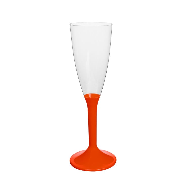 Flûte Champagne Plastique Pied Rouge 120ml 2P (200 Utés) Flûte Champagne Plastique Pied Rouge 120ml 2P (200 Utés)