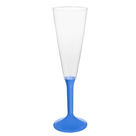 Flûte Champagne Plastique Pied Bleu Mediterrannée 160ml 2P (200 Unités)