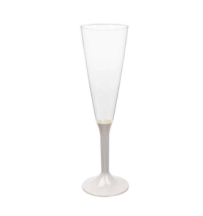 Flûte Champagne Plastique Pied Beige 160ml 2P (200 Utés) Flûte Champagne Plastique Pied Beige 160ml 2P (200 Utés)