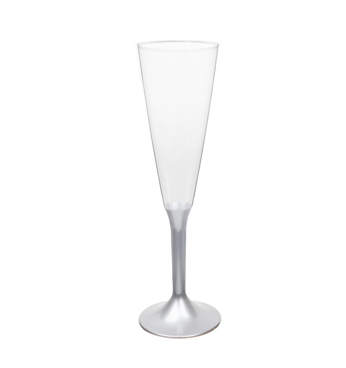 Flûte Champagne Plastique Pied Gris 160ml 2P (20 Utés) Flûte Champagne Plastique Pied Gris 160ml 2P (20 Utés)