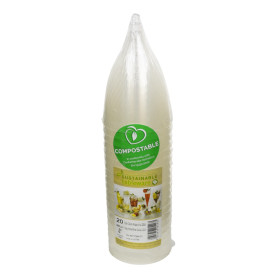Flûte PLA Biodégradable Transparent 200ml (400 Utés)