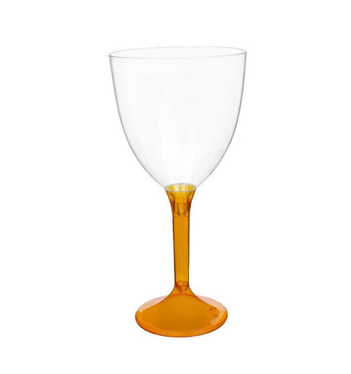 Verre en Plastique Vin Pied Orange Transp. 300ml 2P (20 Utés) Verre en Plastique Vin Pied Orange Transp. 300ml 2P (20 Utés)