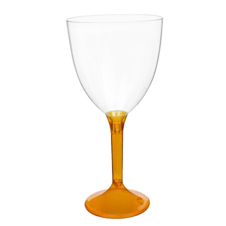 Verre en Plastique Vin Pied Orange Transp. 300ml 2P (20 Utés)