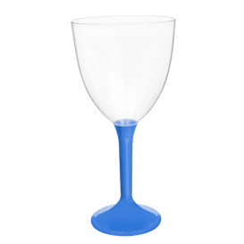 Verre en Plastique Vin Pied Bleu Méditerranée 300ml 2P (200 Utés)