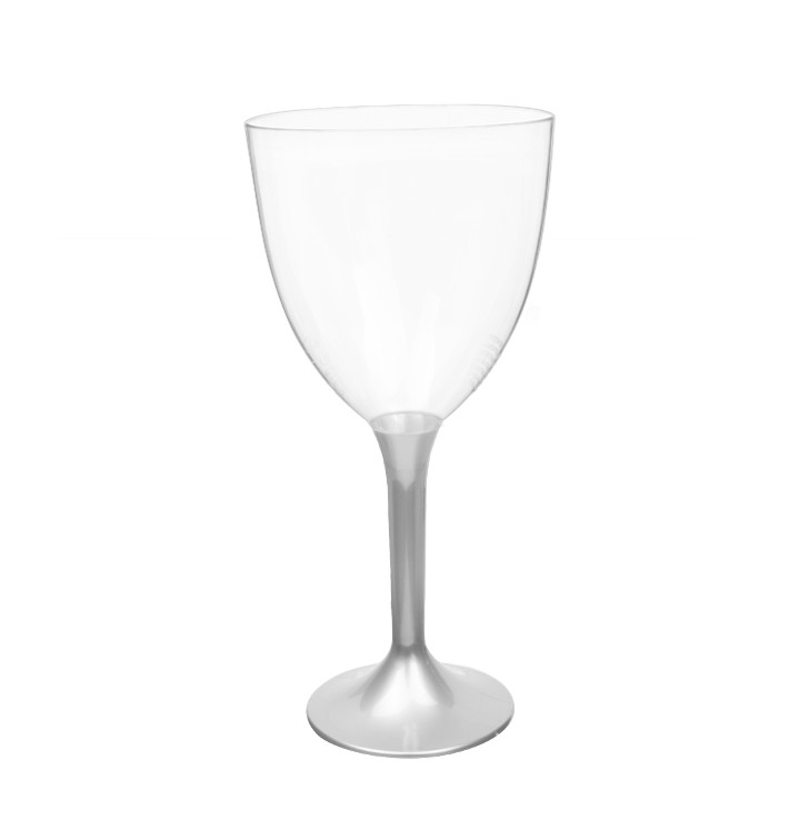 Verre en Plastique Vin Pied Gris 300ml 2P (200 Utés) Verre en Plastique Vin Pied Gris 300ml 2P (200 Utés)