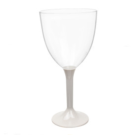 Verre en Plastique Vin Pied Beige 300ml 2P (20 Utés)