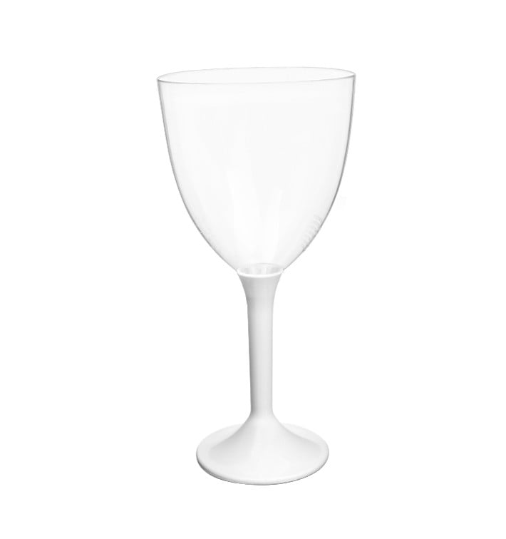 Verre en Plastique Vin Pied Blanc 300ml 2P (20 Utés) Verre en Plastique Vin Pied Blanc 300ml 2P (20 Utés)