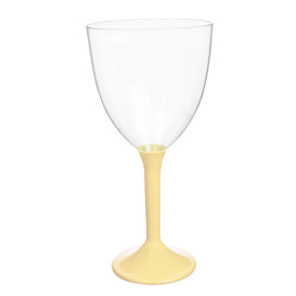 Verre en Plastique Vin Pied Creme 300ml 2P (200 Utés)