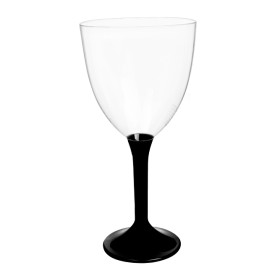 Verre en Plastique Vin Pied Noir 300ml (20 Utés)