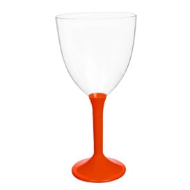 Verre en Plastique Vin Pied Rouge 300ml 2P (200 Utés)