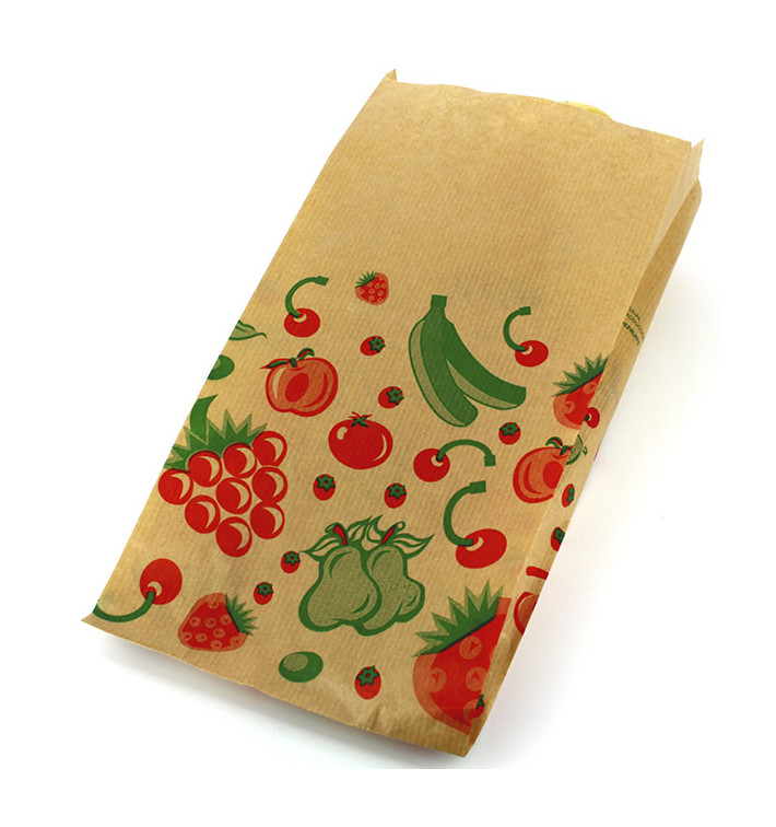Sac Fruit Kraft 14+7x28cm (100 Utés) Sac Fruit Kraft 14+7x28cm (100 Utés)