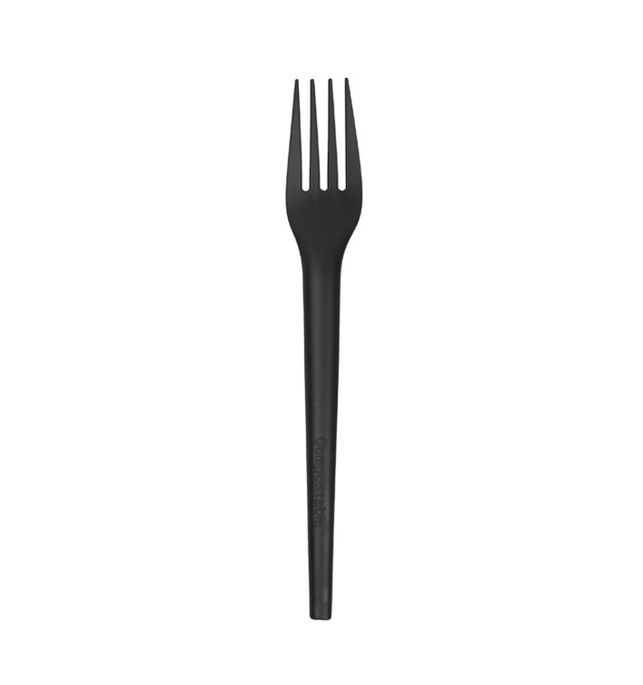 Fourchette Biodégradable CPLA Noir 17cm (1.000 Utés) Fourchette Biodégradable CPLA Noir 17cm (1.000 Utés)