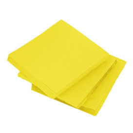 Serviette en Papier Micro Point 20x20cm Jaune (90 Utés)