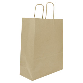 Sac en papier avec Anses Kraft 100g/m² 25+11x31cm (250 Utés)