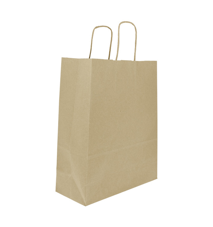 Sac en papier avec Anses Kraft 100g/m² 25+11x31cm (250 Utés) Sac en papier avec Anses Kraft 100g/m² 25+11x31cm (250 Utés)