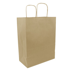 Sac en papier Kraft Marron avec Anses 100g/m² 25+13x33cm (200 Utés)