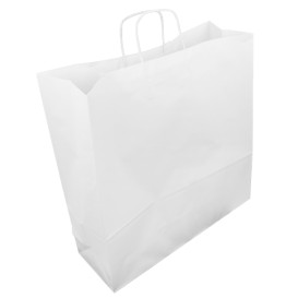 Sac en papier Blanc avec Anses Kraft 100g/m² 44+15x46cm (25 Utés)