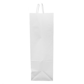 Sac en papier Blanc avec Anses Kraft 100g/m² 44+15x46cm (25 Utés)