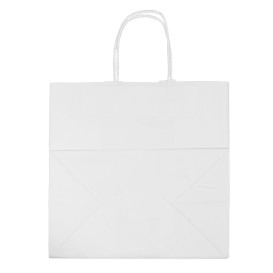 Sac en Papier Kraft Blanc avec Anses 80g/m² 30+18x29cm (250 Utés)