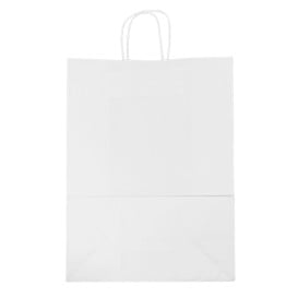 San en Papier Kraft Blanc avec Anses 90g/m² 32+16x43cm (50 Utés)