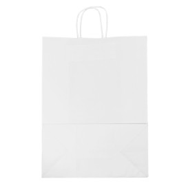 San en Papier Kraft Blanc avec Anses 90g/m² 32+16x43cm (250 Utés)