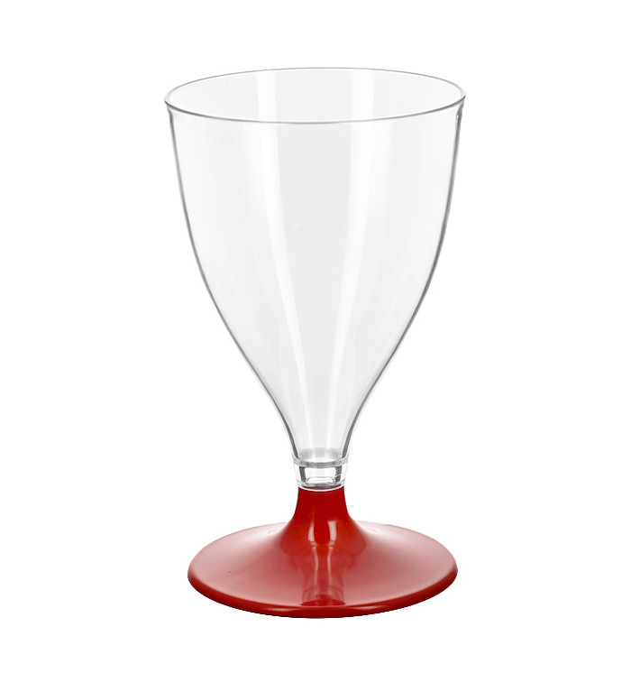 Verre Réutilisable PS Eau/Vin Pied Rouge 200ml 2P (48 Utés) Verre Réutilisable PS Eau/Vin Pied Rouge 200ml 2P (48 Utés)