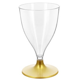 Verre Réutilisable PS Eau/Vin Pied Or 200ml 2P (6 Utés)