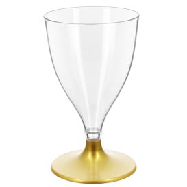 Verre Réutilisable PS Eau/Vin Pied Or 200ml 2P (6 Utés)