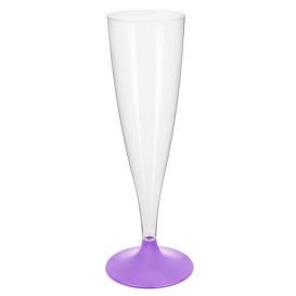 Flûte Champagne Plastique Pied Lilas 140ml 2P (20 Utés)