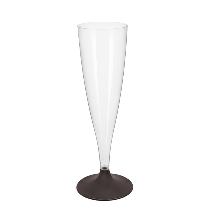 Flûte Champagne Plastique Pied Marron 140ml 2P (20 Utés) Flûte Champagne Plastique Pied Marron 140ml 2P (20 Utés)