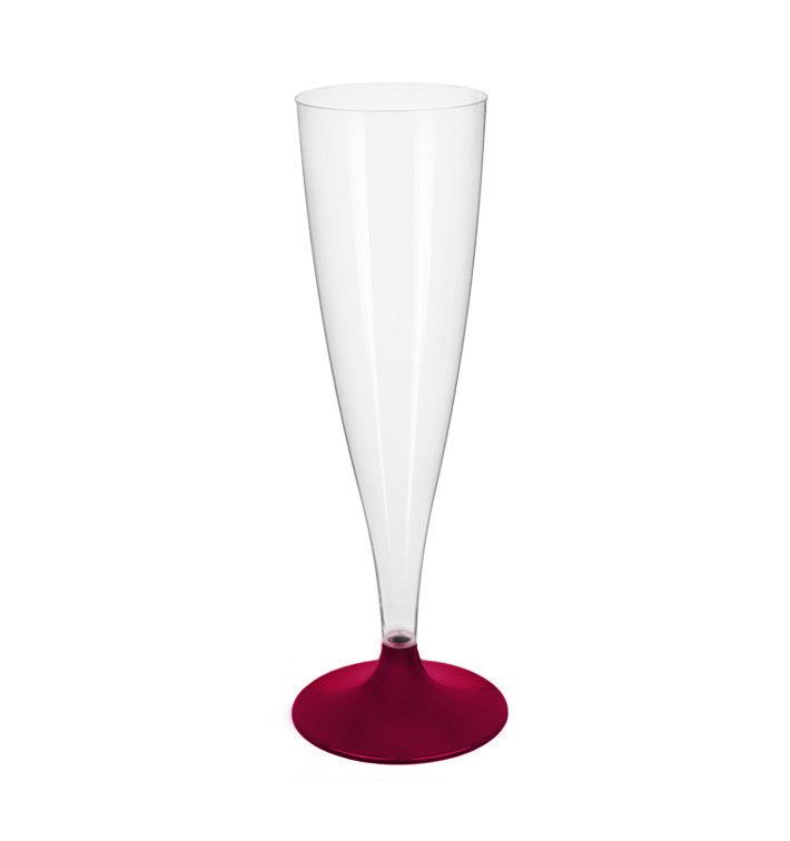 Flûte Champagne Plastique Pied Bordeaux 140ml 2P (20 Utés) Flûte Champagne Plastique Pied Bordeaux 140ml 2P (20 Utés)