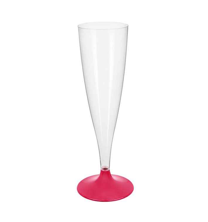 Flûte Champagne Plastique Pied Fuchsia 140ml 2P (20 Utés) Flûte Champagne Plastique Pied Fuchsia 140ml 2P (20 Utés)