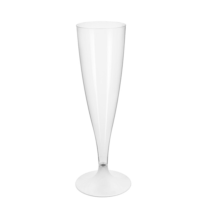 Flûte Champagne Plastique Pied Blanc 140ml 2P (20 Utés) Flûte Champagne Plastique Pied Blanc 140ml 2P (20 Utés)