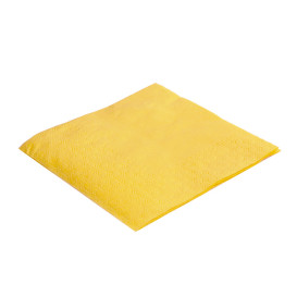 Serviette Papier à Cocktail  20x20 Jaune (100 Utés)