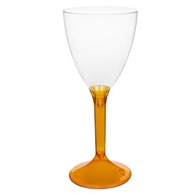 Verre Plastique Vin Pied Orange Transp. 180ml 2P (20 Utés)